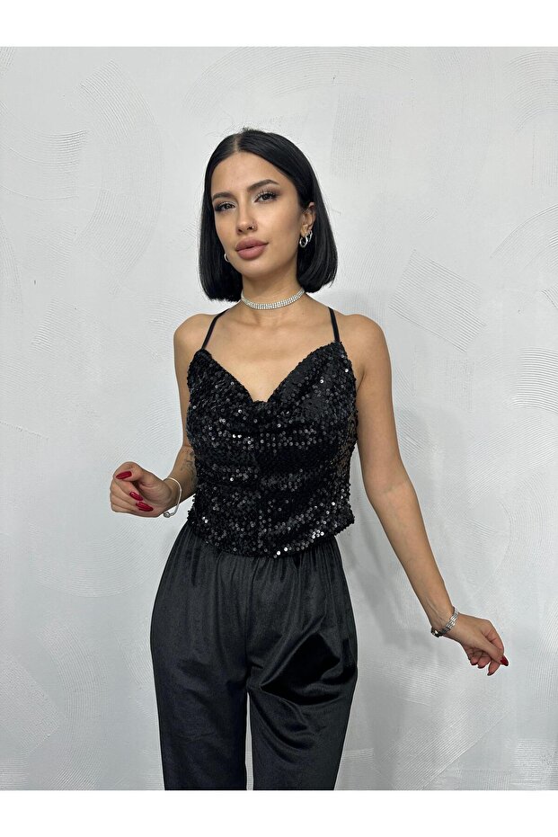 Askılı Degaje Bluz - 3