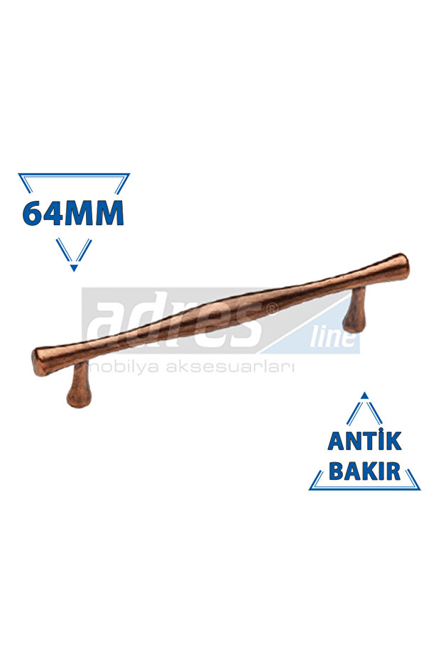 Köprü Kulp 4'lü 64mm Antik Bakır