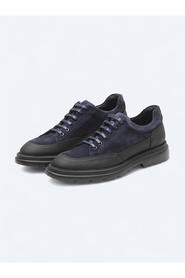 Lacivert Deri Smart Casual Ayakkabı - 2