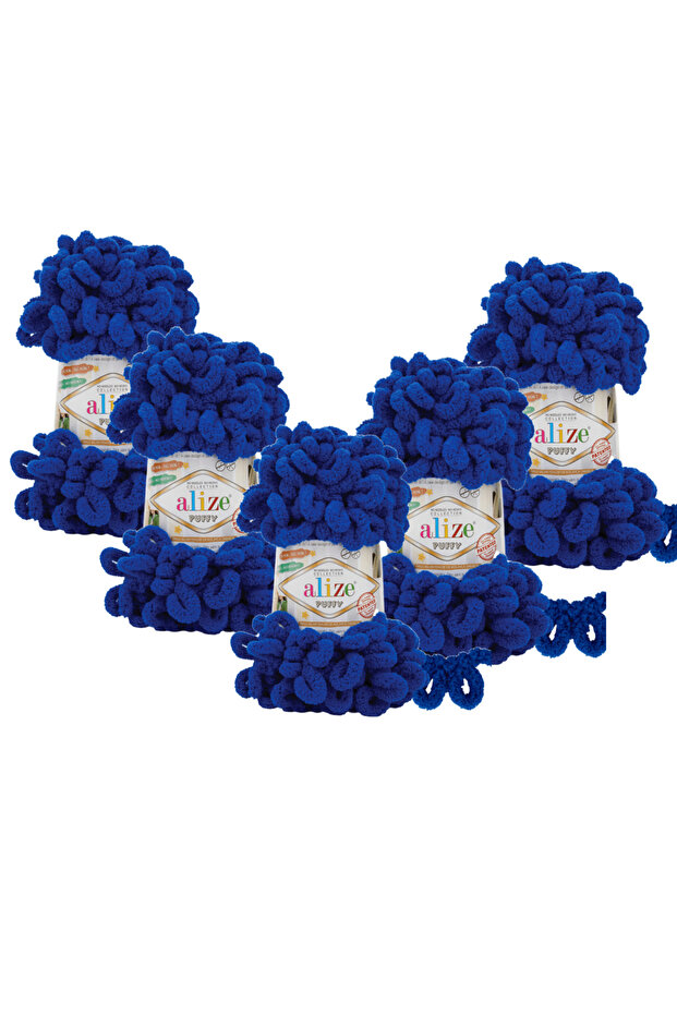 ( 5 Adet ) Puffy El Örgü Ipliği 5'li Paket - 984 - 100 Gr. 9 Mt. Parmak Örgü Ipi - 1