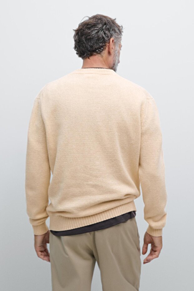 Yün karışımlı bisiklet yaka kazak - 3