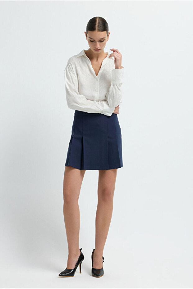 Pileli Mini Etek - 7