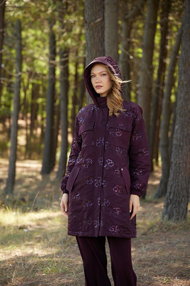 PUL NAKIŞLI KAPİTONE ASTARLI MONT - 2