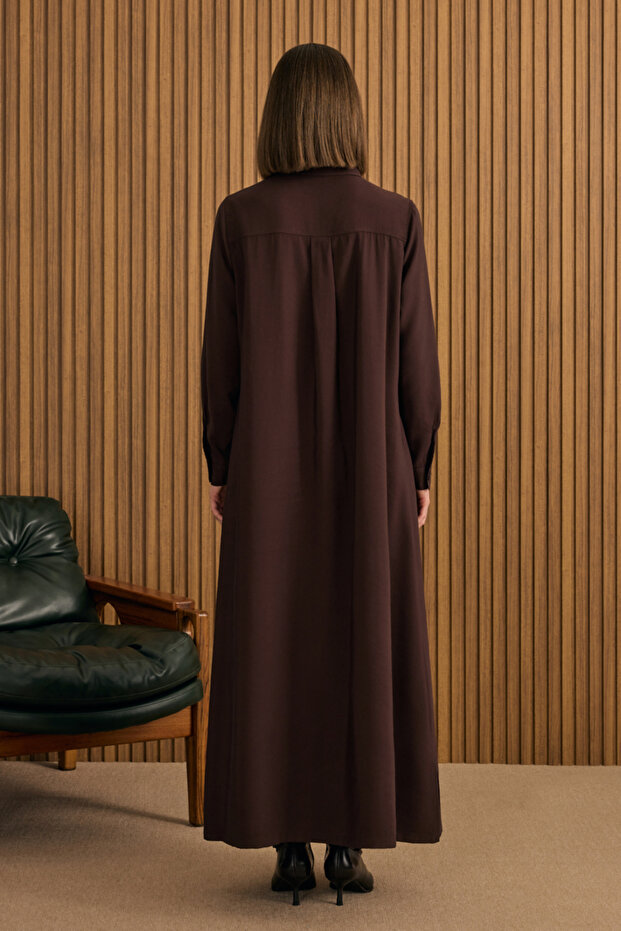 Önden Düğmeli Modal Gömlek Elbise - 4