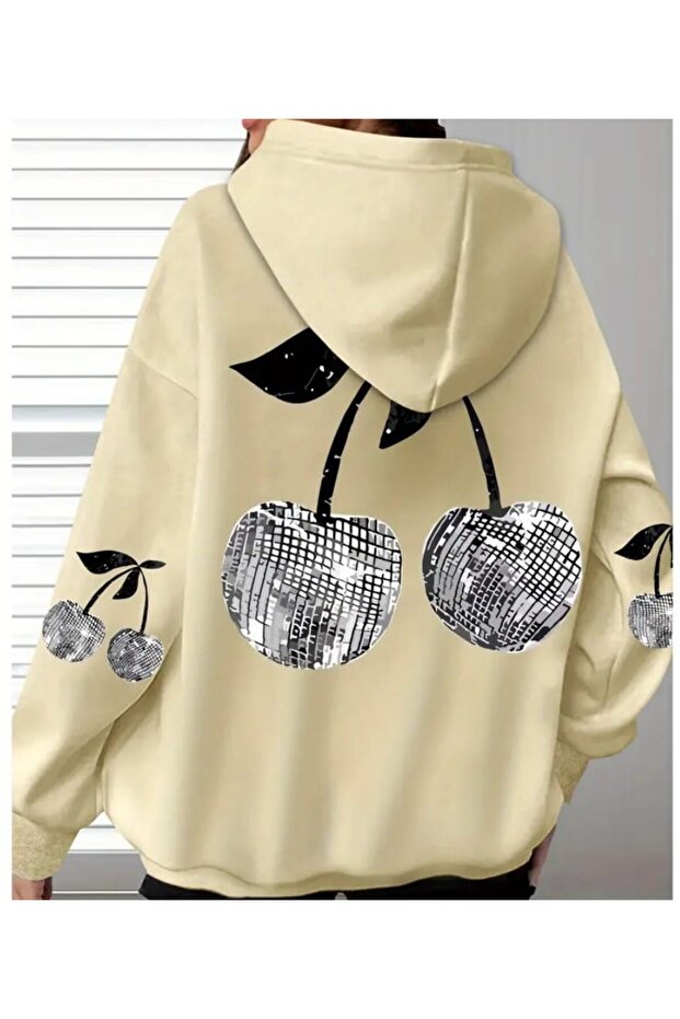 Women's Cherry Printed Hoodie