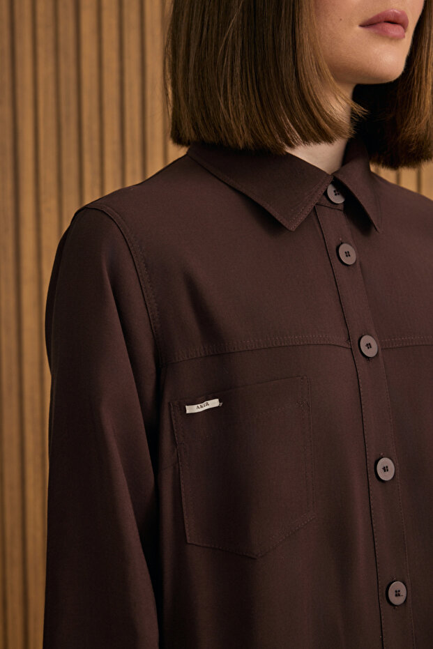 Önden Düğmeli Modal Gömlek Elbise - 3