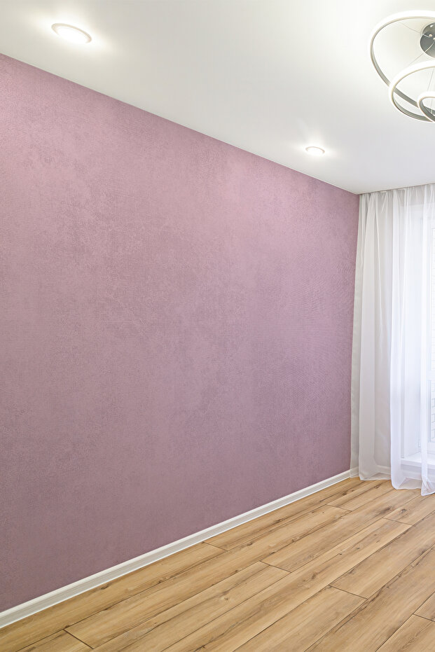 Soft Pembe Düz Tekstil Duvar Kağıdı - 1