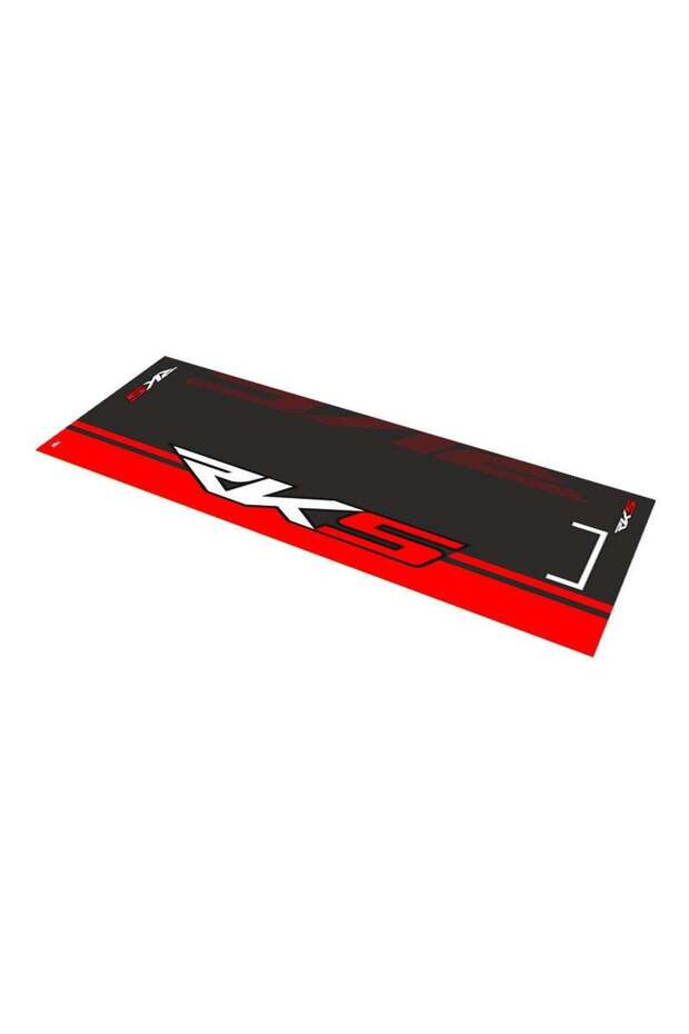 Rks Compatible Black - Red Patterned 80 X 220 cm Non-Slip Motorcycle Carpet