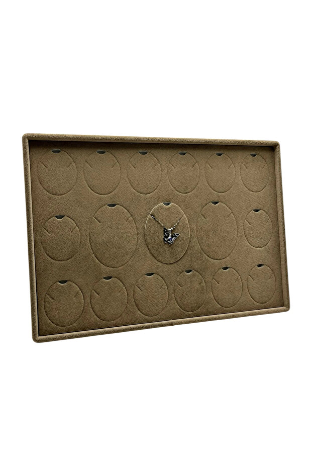 Suede Fabric Brown 34-24 cm Pedestal Stand with 17 Pads Pendant Table Stand