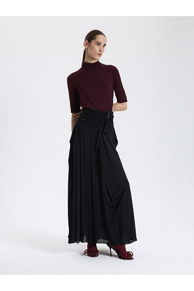 Siyah Asimetrik Maxi Etek - 3