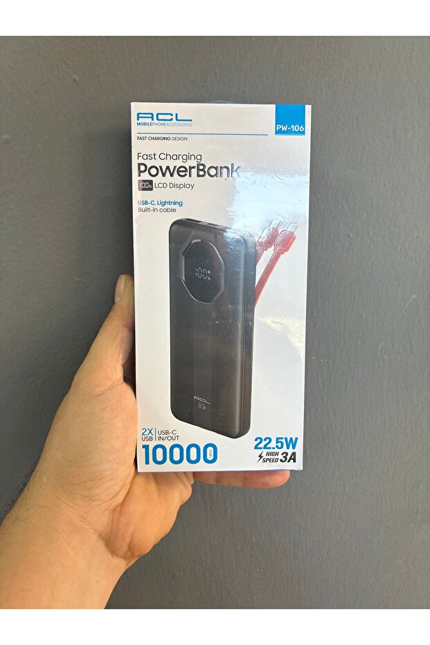 10000 mAh 2XUsb 1XPd Hızlı Şarj 22.5W Type-C Lightning Powerbank PW-106 - 2