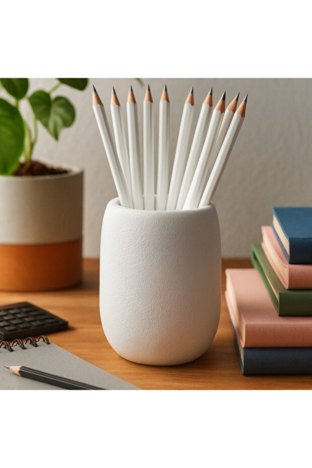 Round Design Pen Holder - Dragon Skin Modern Desktop Organizer