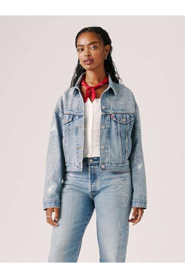 Shrunken '90s TruckerJean Ceket - 1