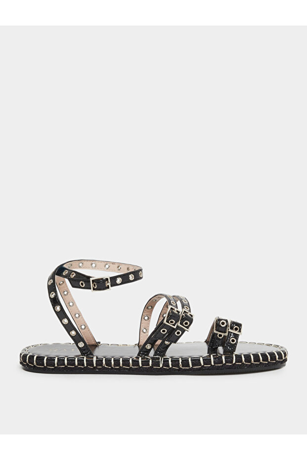 Tanya Metal Eyelet Flat Espadrilles