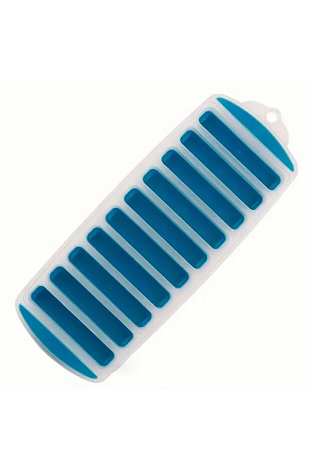 blue Silicone Narrow Ice Stick Cube Trays with Easy Push and Pop Out Material Ideal for Sports Water
