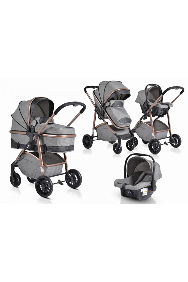 Carucior 3in1 transformabil Milan Grey - 3