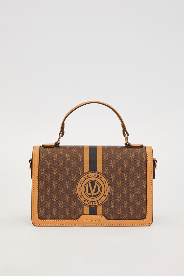 Coffee Logo Monogram Pattern Handbag - 1