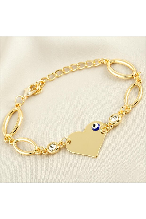 Heart Name Writable Blank Plate Stone Bracelet