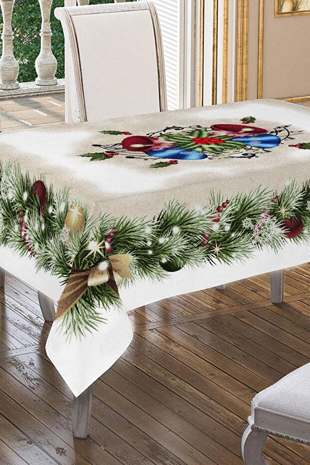 مفرش طاولة مطبوع عليه عيد ميلاد سعيد
