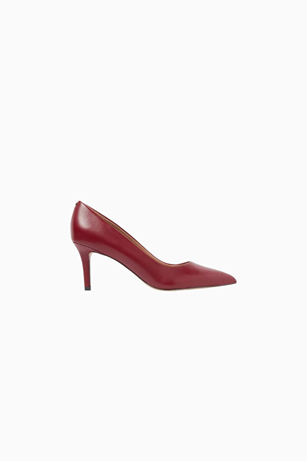Vienna 70 Burgundy Leather Mid-Heel Pointed Toe Women's Pump