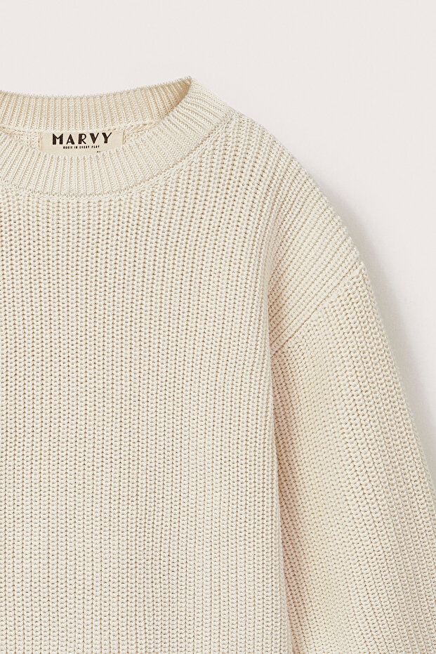 Pamuk Örme Kazak Ekru - 8