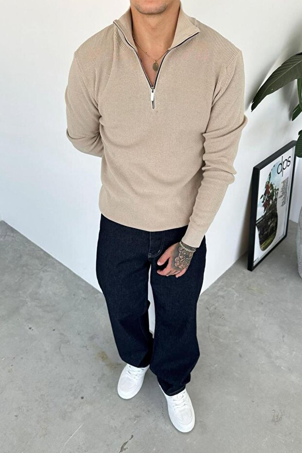 سترة تايتون بيسك مريحة بسحاب نصفي - 1