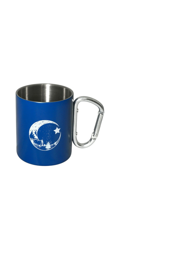 Karabinali Paslanmaz Çelik Kupa Mavi - 1