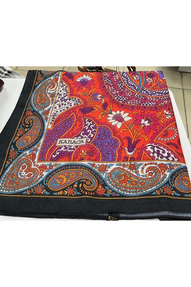 شال حريري من القطن بنمط عرقي - 1