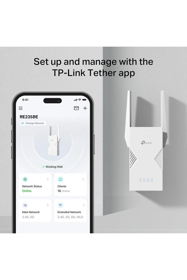 RE235BE Wi-Fi 7 Range Extender, Dual-Band BE3600 Easy Setup, OneMesh Support & High-Speed Coverage - 8