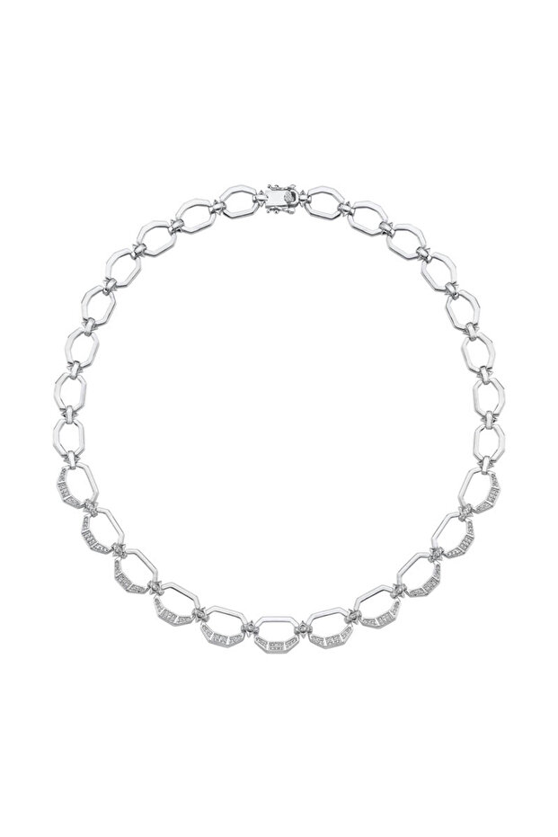 Hexagon Rhodium Kolye - 1