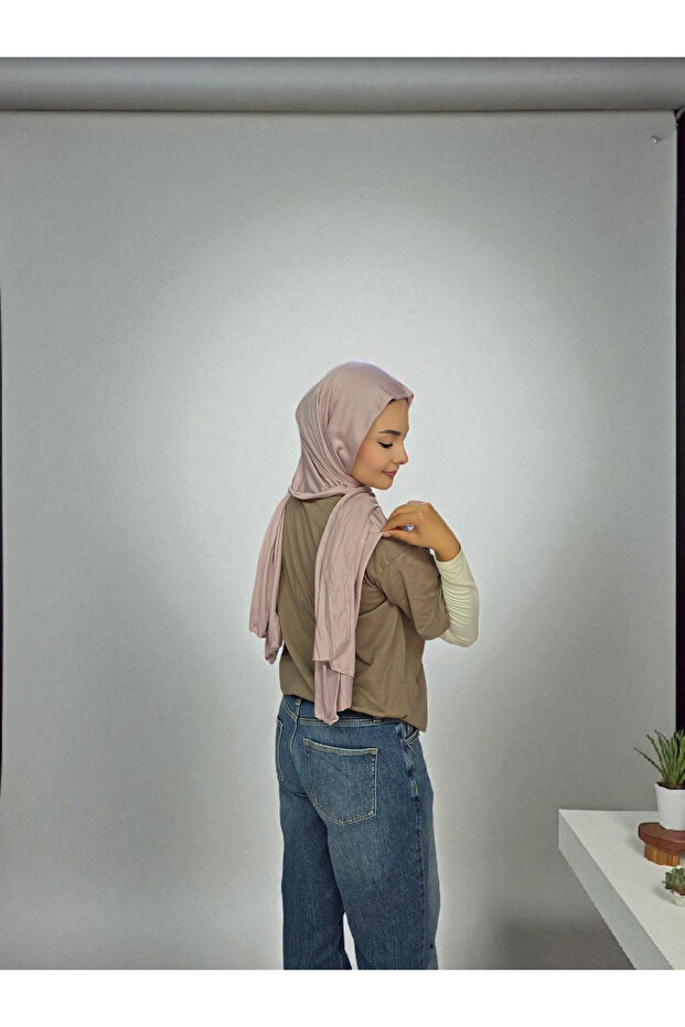 شال قطني ممشط بلون مسحوق - 4