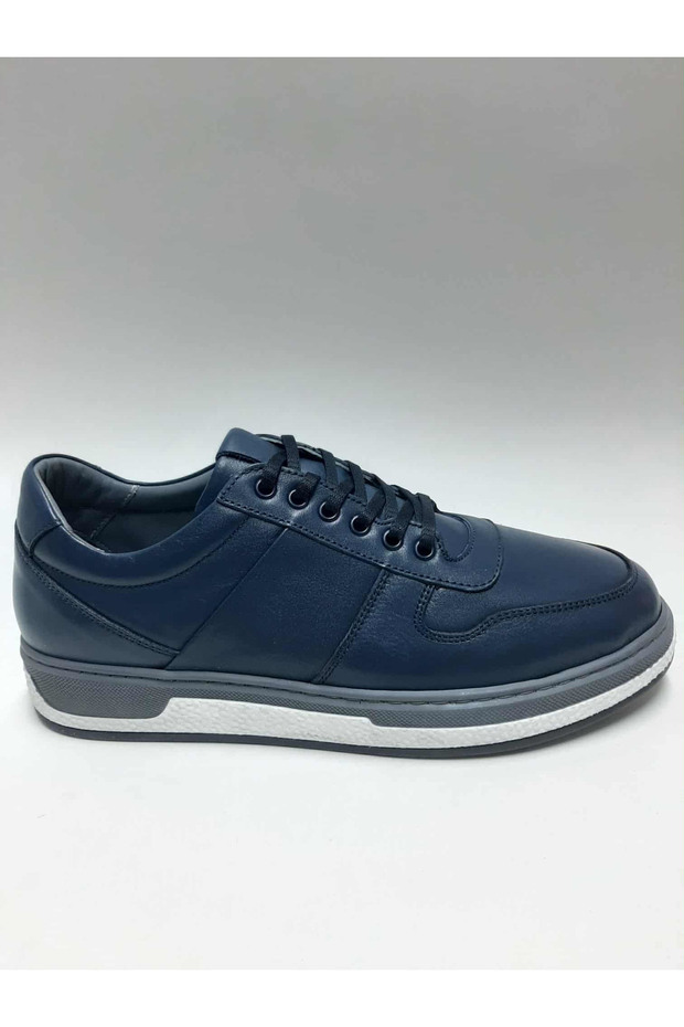 Genuine Leather Lace-Up Comfortable Dark Blue Winter Men's Shoes
