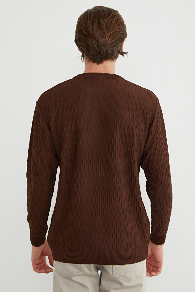 Basic Bisiklet Yaka Triko Kazak - 6