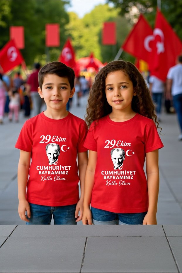 Children's Unisex T-Shirt with the Inscription, "October 29Th, Republic Day, Printed on It, Made of 100% Cotton