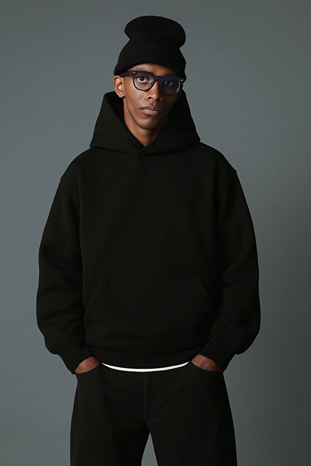 3-Thread Jersey Printed Unisex Hooded Sweatshirt