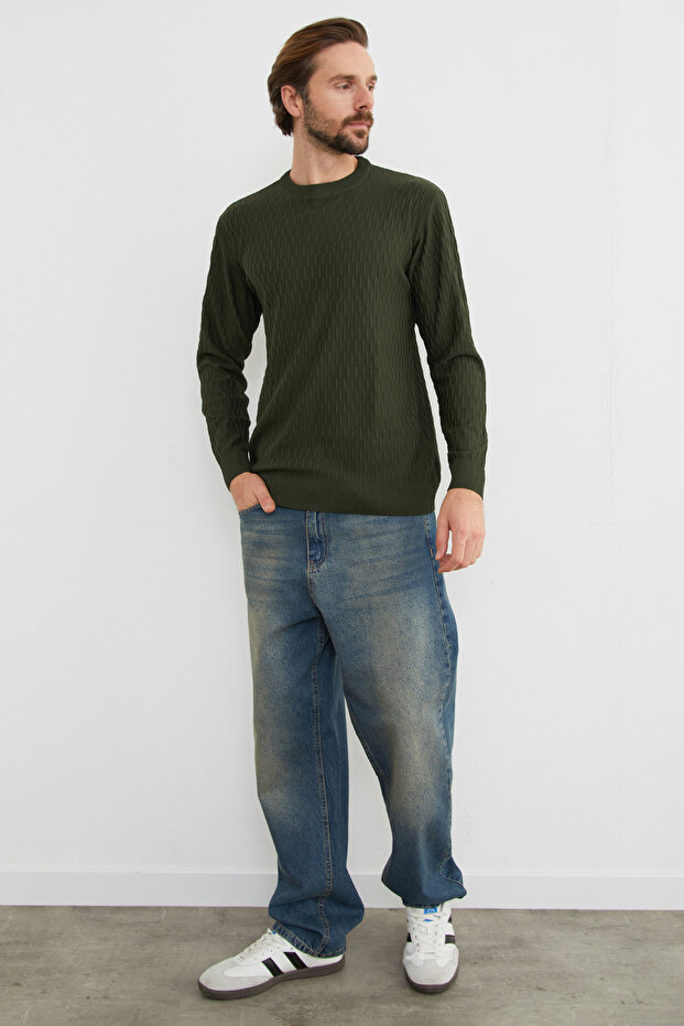 Basic Bisiklet Yaka Triko Kazak - 3