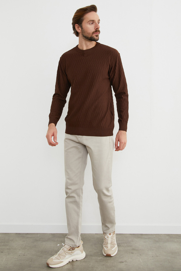 Basic Bisiklet Yaka Triko Kazak - 3