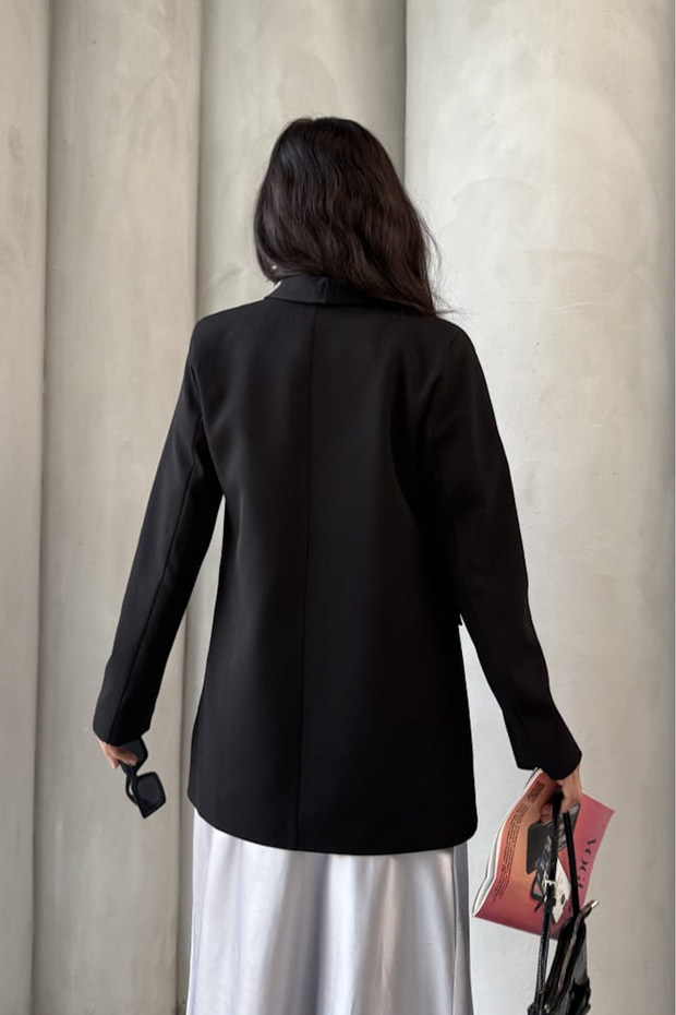 Black Leopard Blazer Jacket - 3