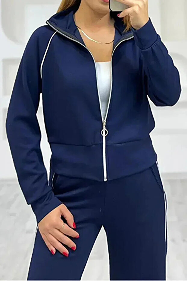 Modal Kumaş Şeritli Eşofman Takımı - 2