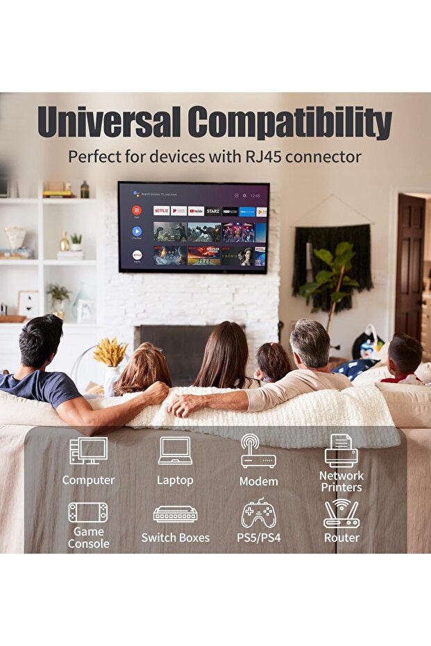 كابل إنترنت CAT 6 بطول 3 أمتار - أبيض 3 أمتار - 6