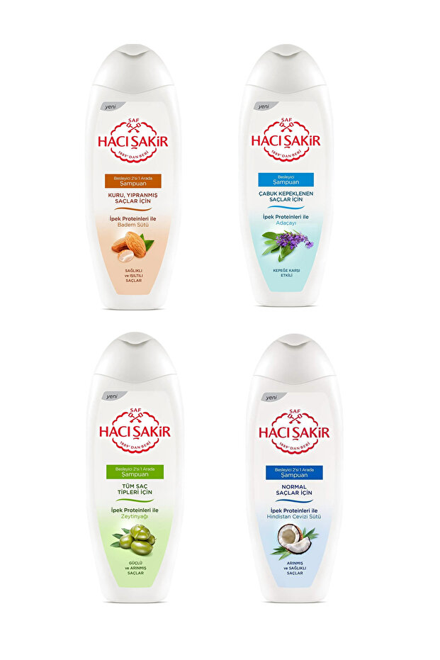 Hacı Şakir Shampoo Set of 4, 500ml