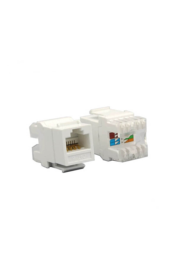 1 Adet RJ45 Cat6 UTP 180 Derece Keystone Jack Ethernet Duvar Jakı Dişi Jak Ağ Konektörü - 2