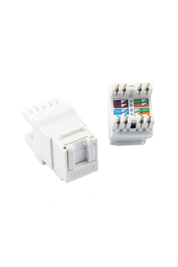 1 Adet RJ45 Cat6 UTP 180 Derece Keystone Jack Ethernet Duvar Jakı Dişi Jak Ağ Konektörü - 4