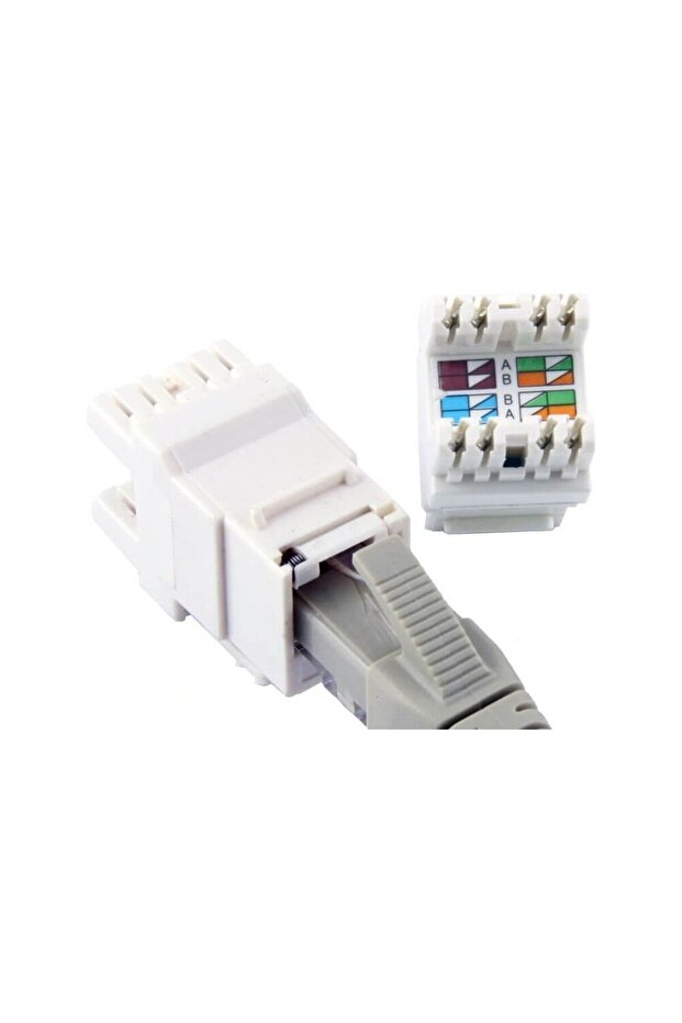 1 Adet RJ45 Cat6 UTP 180 Derece Keystone Jack Ethernet Duvar Jakı Dişi Jak Ağ Konektörü - 7