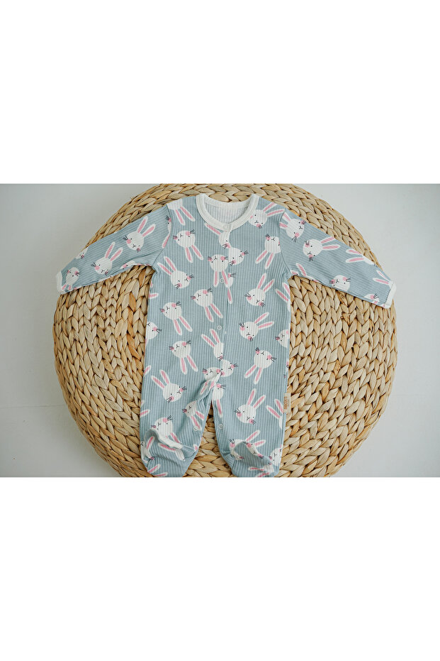 Rabbit Blue Baby Girl Romper