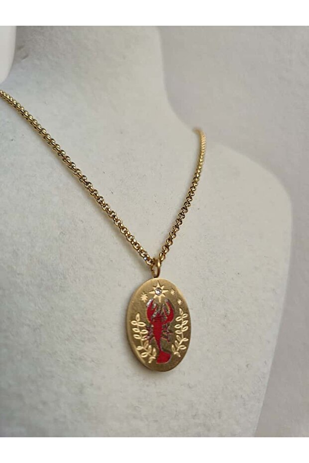 Non-Tarnish Steel Lobster Plate Necklace