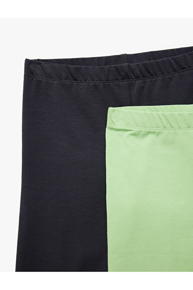 Elastischer Bund, Baumwolle, 2-teiliges Basic-Leggings-Set - 5