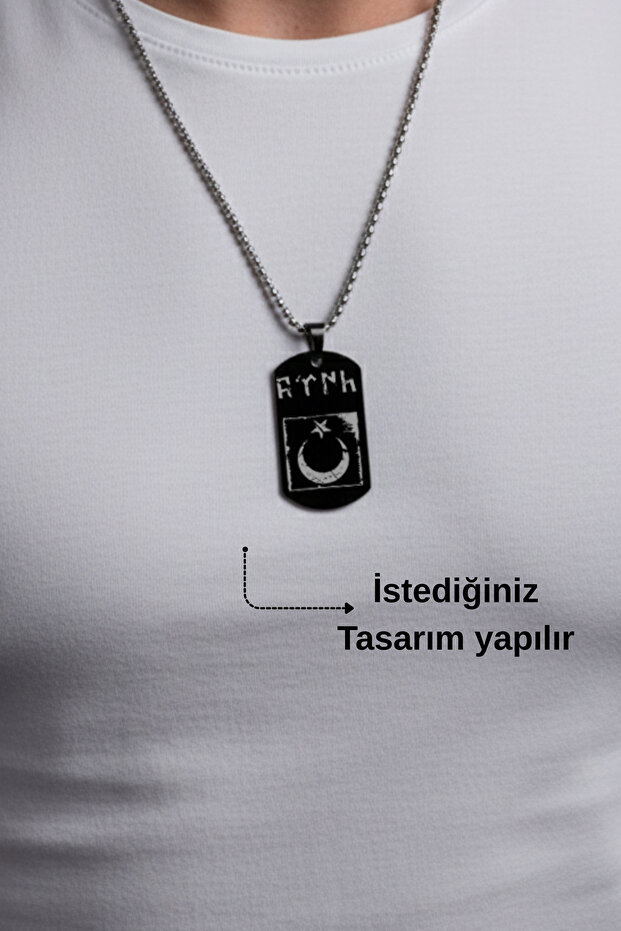 Asker Künyesi Çelik Kolye - 1