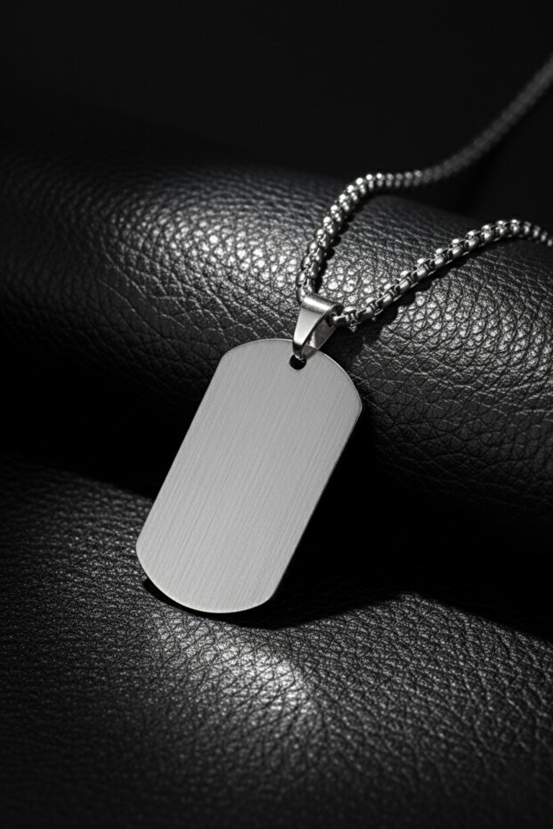 Asker Künyesi Çelik Kolye - 4