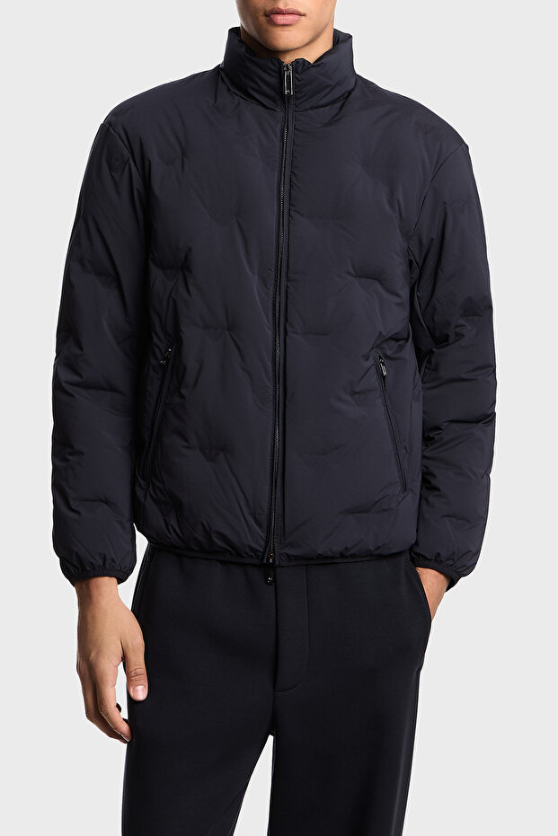 With Logo Regular Fit Stand Collar Coat Men's Coat Em003045 Af18232 Ub118